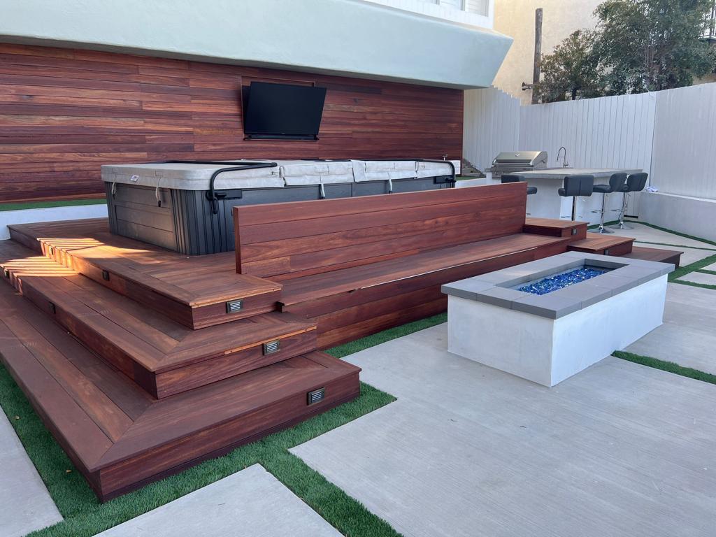 backyard deck and spa