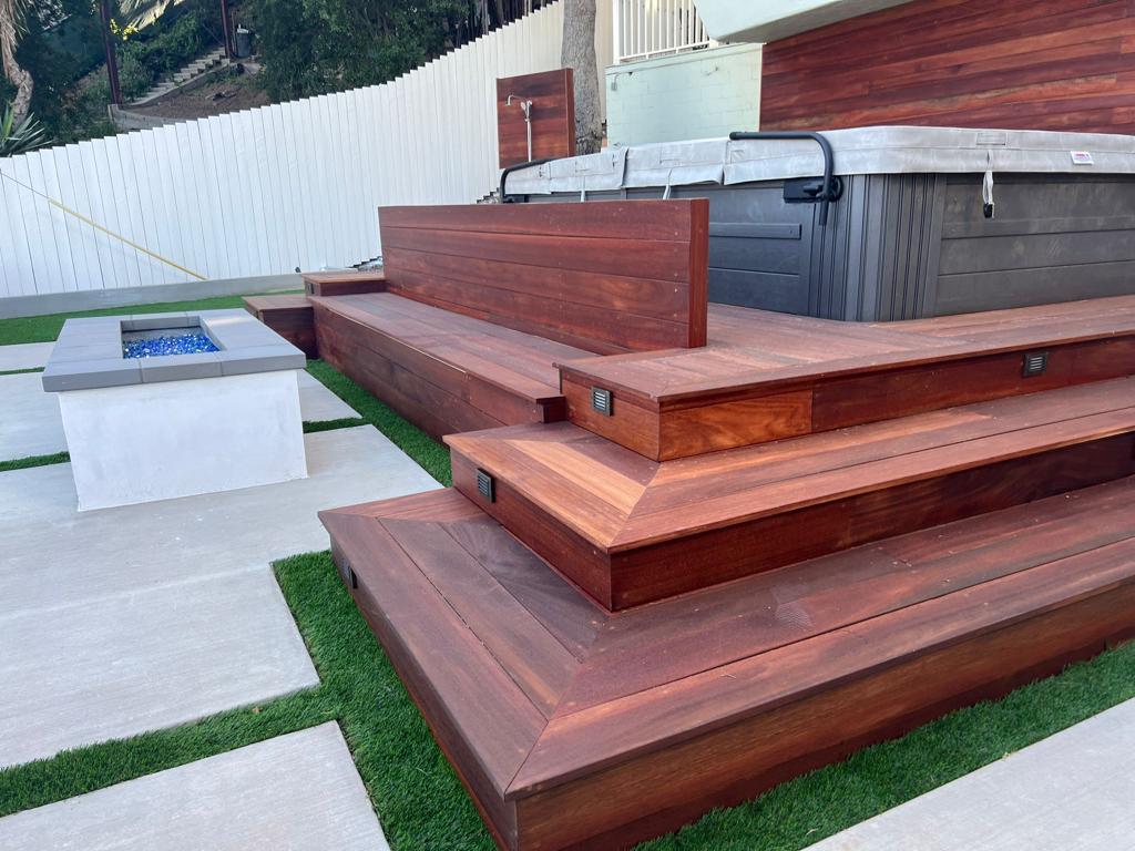 deck with spa
